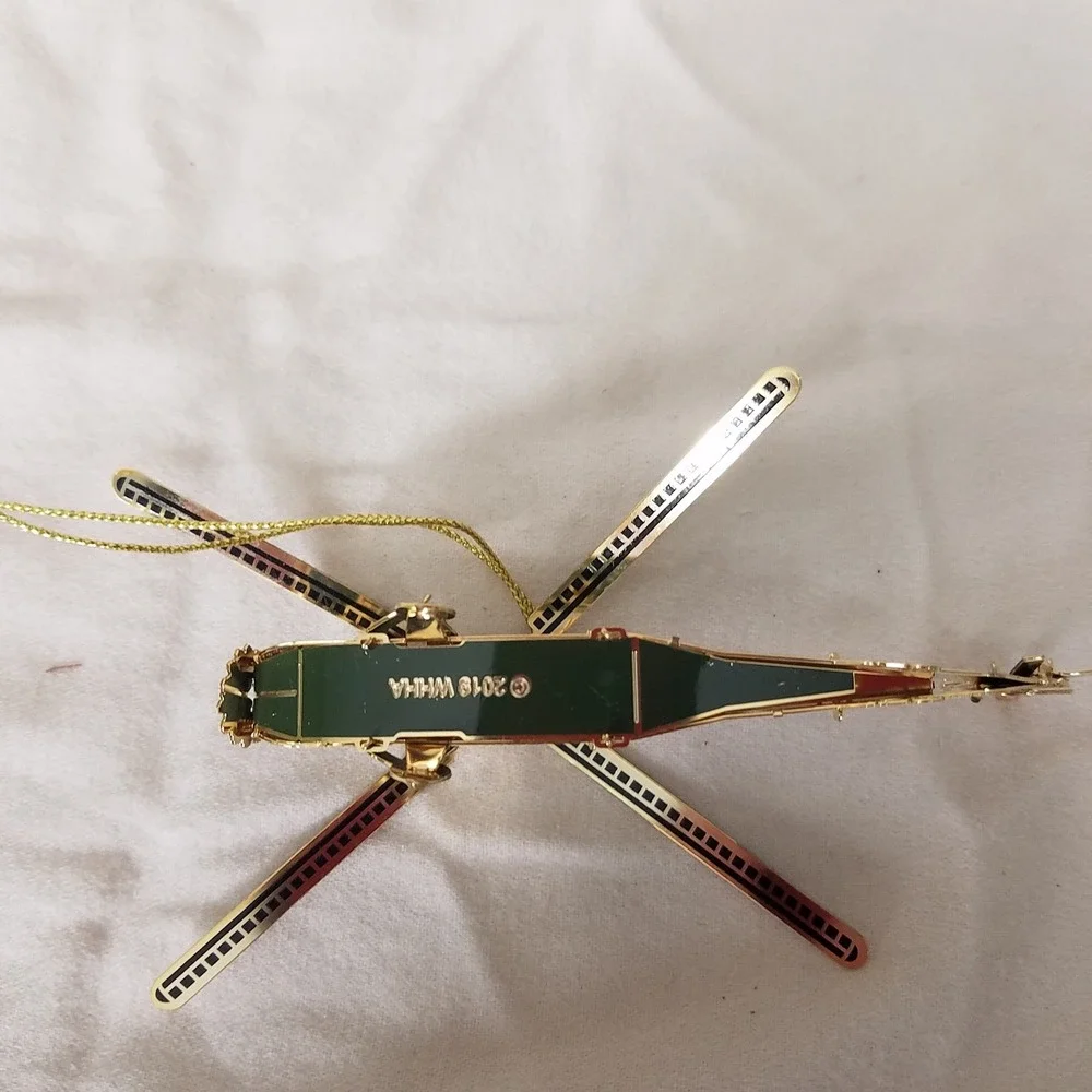 WHHA 2019 White House Christmas Ornament Eisenhower Helicopter Green Excellent